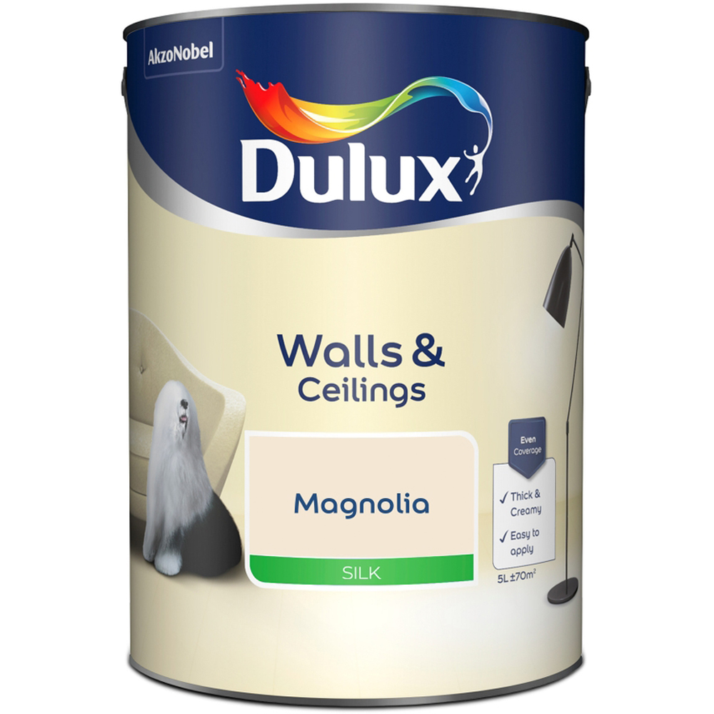 Dulux Magnolia Silk Emulsion Paint 5L Image 2