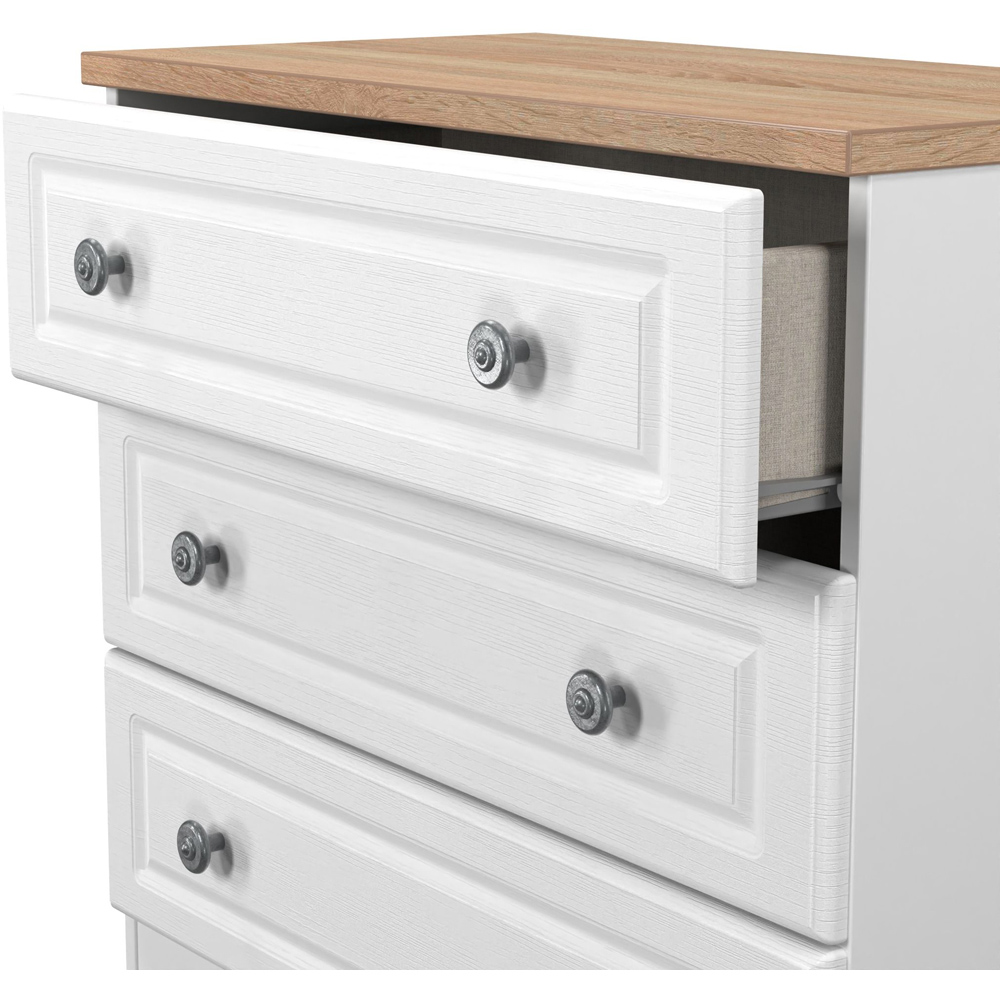 Crowndale Norfolk 3 Drawer White Ash and Bardolino Oak Chest of Drawers Ready Assembled Image 5
