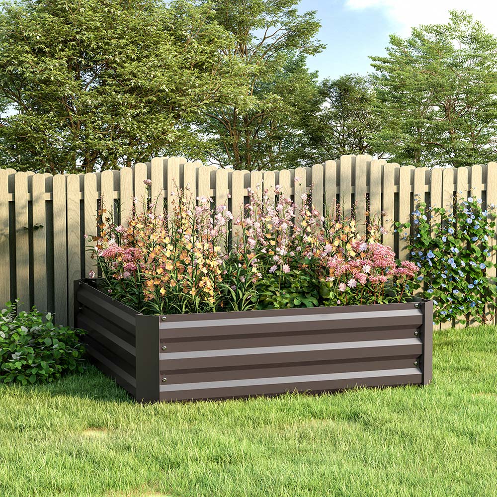 Living and Home Square Raised Garden Bed Planter Box 30 x 100 x 100cm Image 4