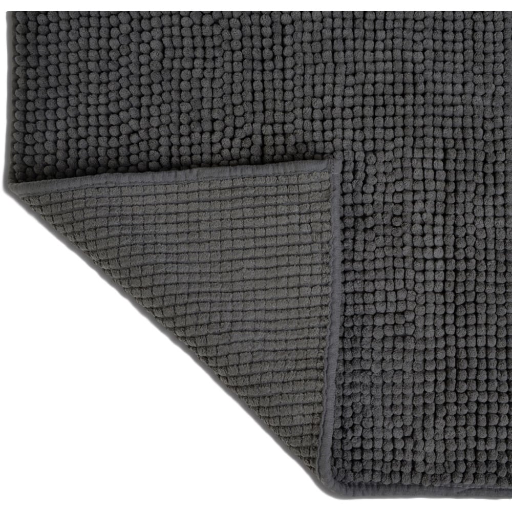 Allure Bath Fashions Charcoal Chenille Microfibre Supersoft Non-Slip Bobble Bath Mat 60 x 90cm Image 3