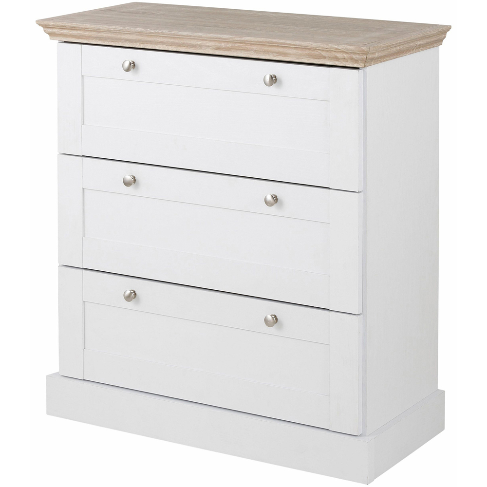 Loft24 Binz 3 Drawer White and Oak Dresser Cabinet Image 2