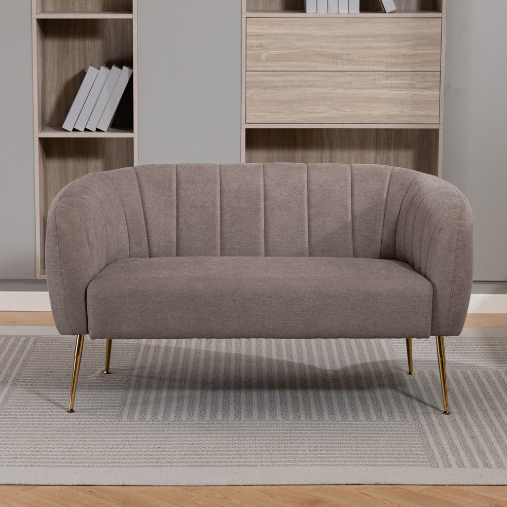 Artemis Home Stanton 2 Seater Brown Fabric Shell Accent Sofa Image 3