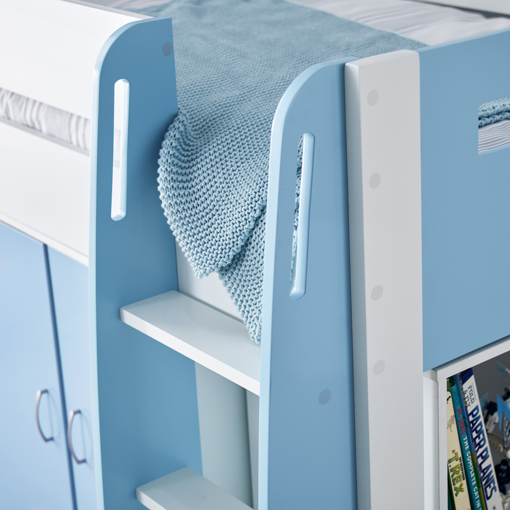 Bedmaster Lacy Blue Storage Mid Sleeper with Orthopaedic Mattress Image 8