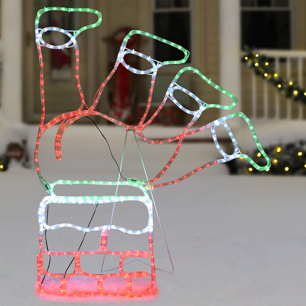 Santa Chimney Rope Light - Multicolour Image 1