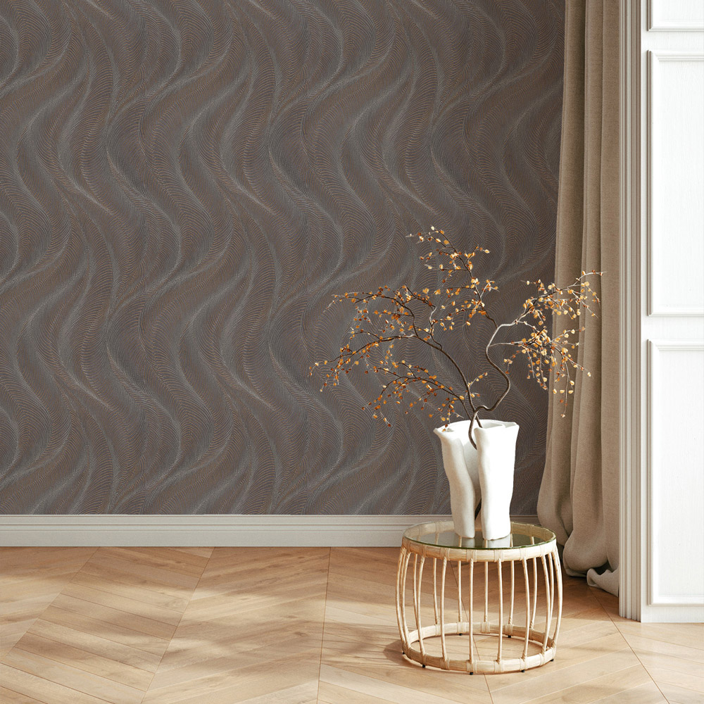 Rasch Wallpaper Opulenza Wave Plum Wallpaper Image 3