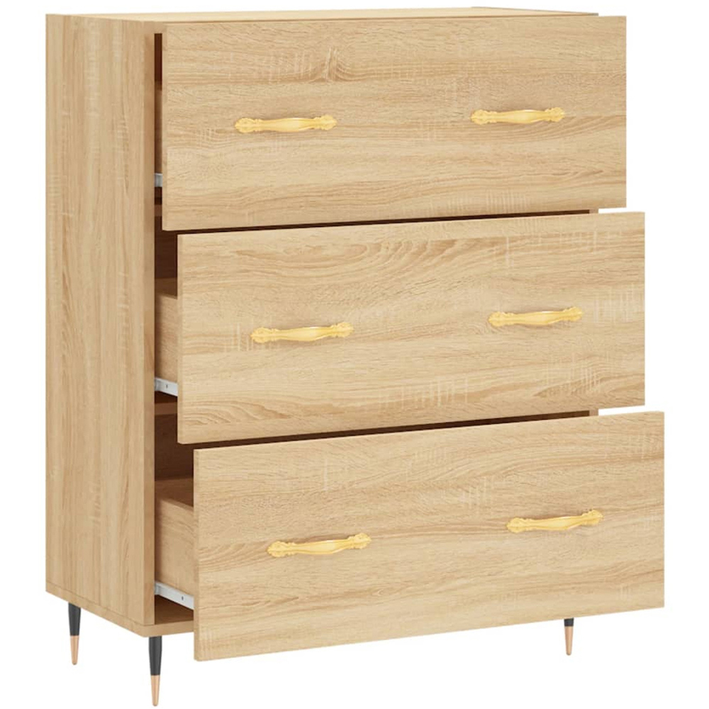 vidaXL 3 Drawer Sonoma Oak Large Sideboard Image 6