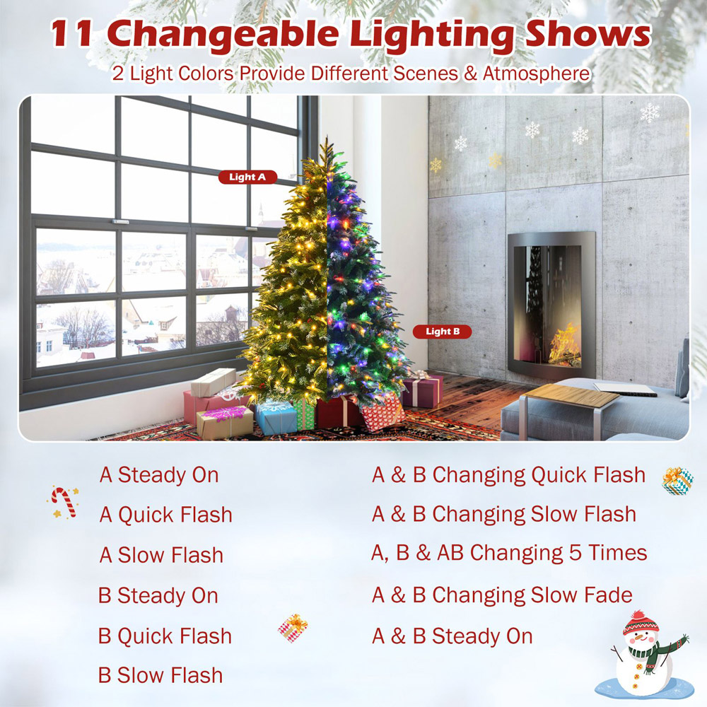 Costway Pre Lit Multicolour LED Artificial Christmas Tree 5ft Image 6