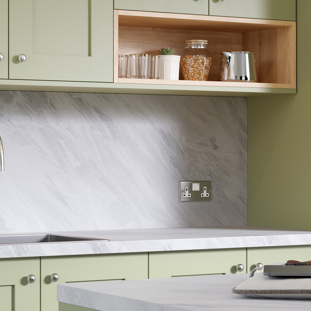 Options Plus Sirocco Marble Post-Formed Laminate Kitchen Breakfast Bar 4100 x 900 x 38mm Image 2
