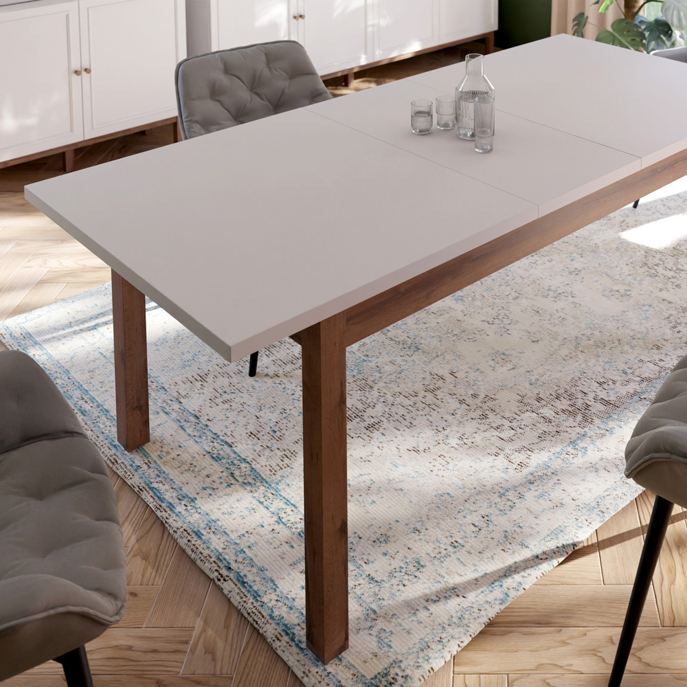 Florence Wensley 8 Seater Dining Table Light Grey and Oak Image 7
