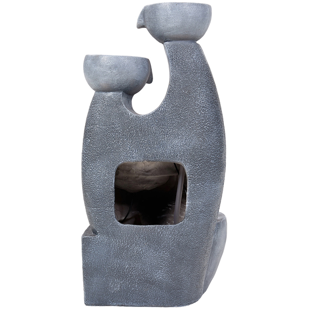 Living and Home 5-Tier Stone Effect Cascading Bowl Solar LED Water Feature Image 3