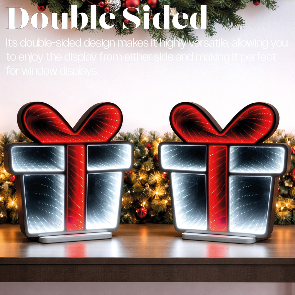 Xmas Haus Multicolour LED Gift Box Infinity Light Christmas Decoration 30cm Image 7