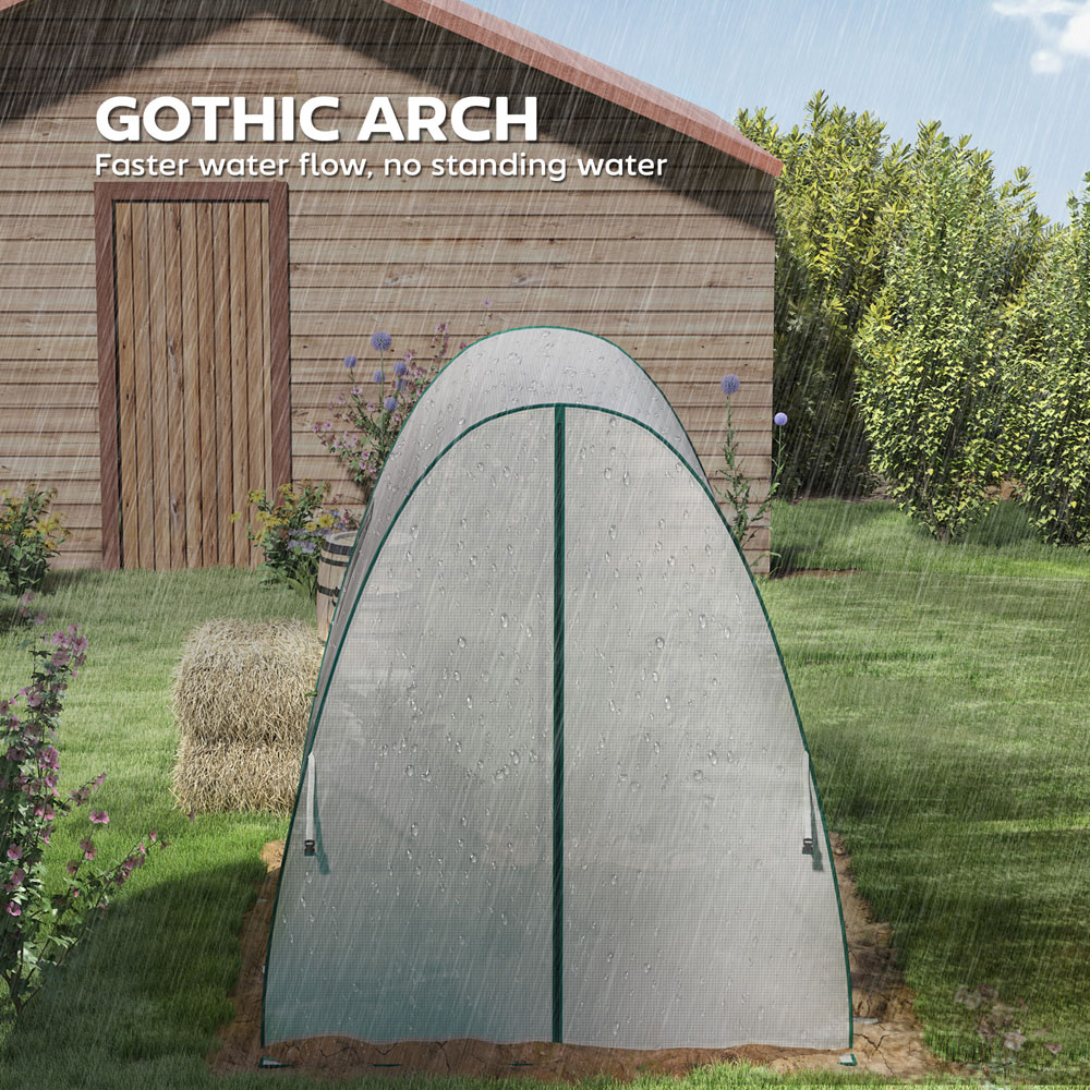 Outsunny 2 Door White Portable 5.9 x 5.9ft Greenhouse Image 8