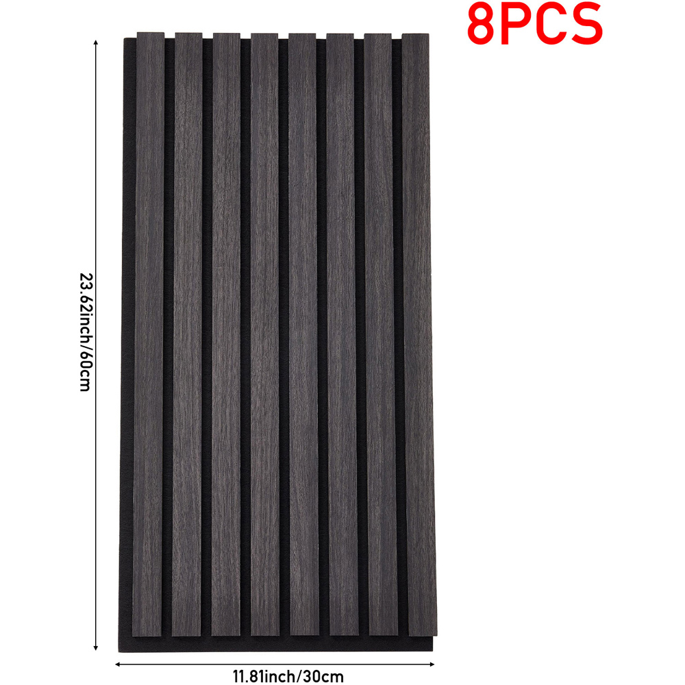Living and Home Black Acoustic Wood Slat Wall Panel 60 x 30cm 8 Pack Image 9