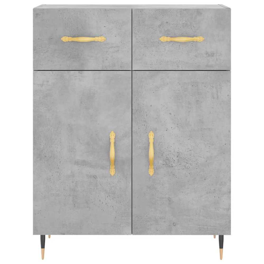vidaXL 4 Door 2 Drawer Concrete Grey Highboard Image 7