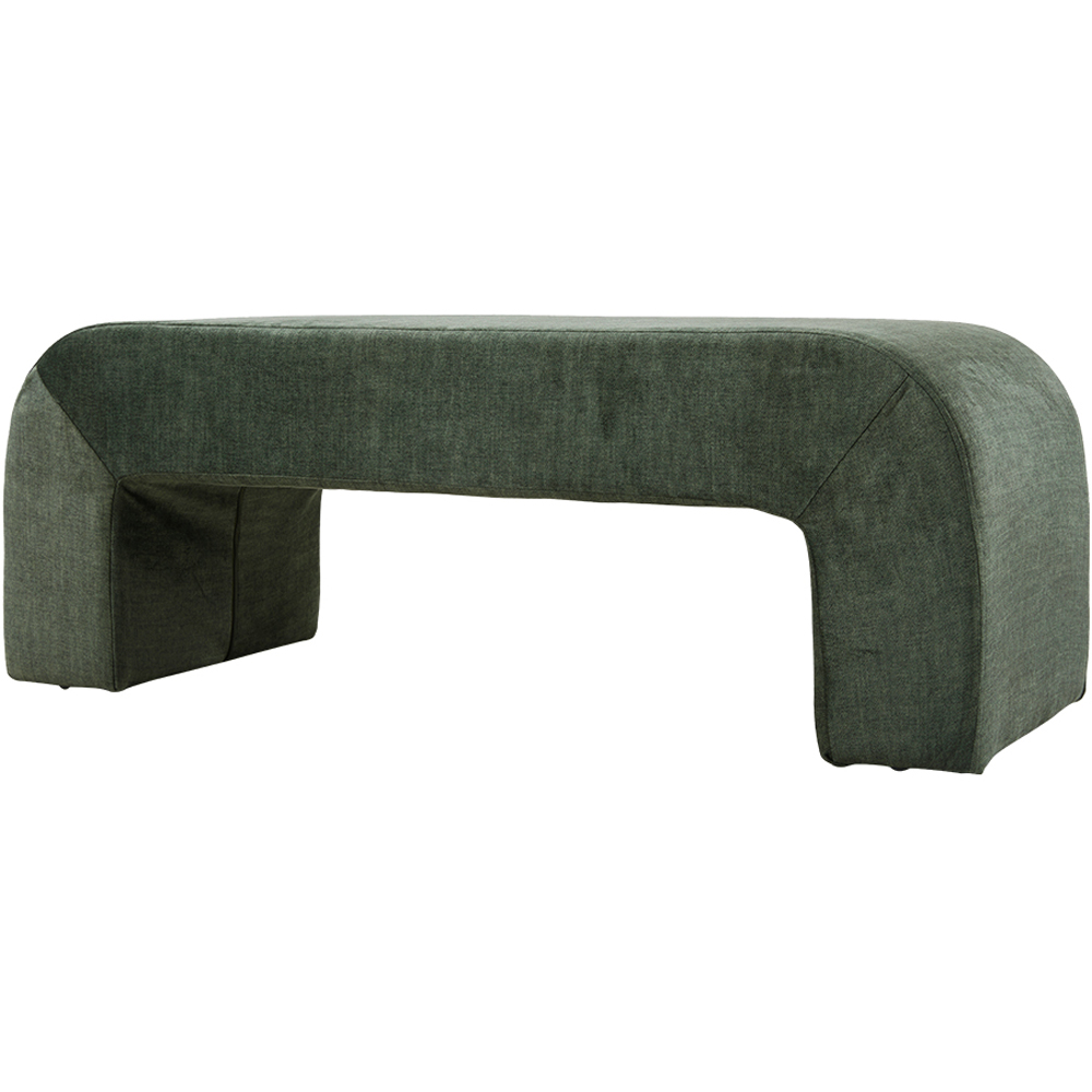 Living and Home Green Textured Velveteen Arch-Shaped Bench Image 3