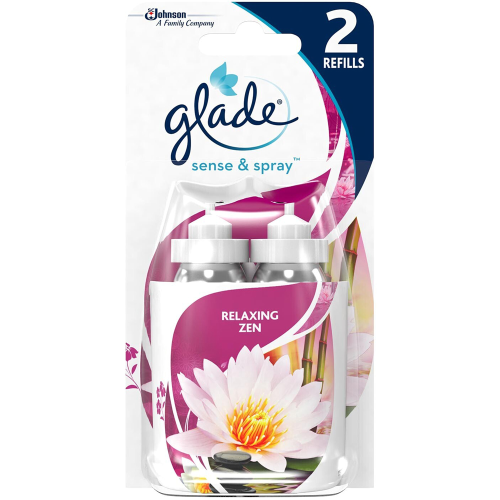 Glade Sense & Spray Pure Clean Linen Relaxing Zen Refill 18ml 2 Pack Image