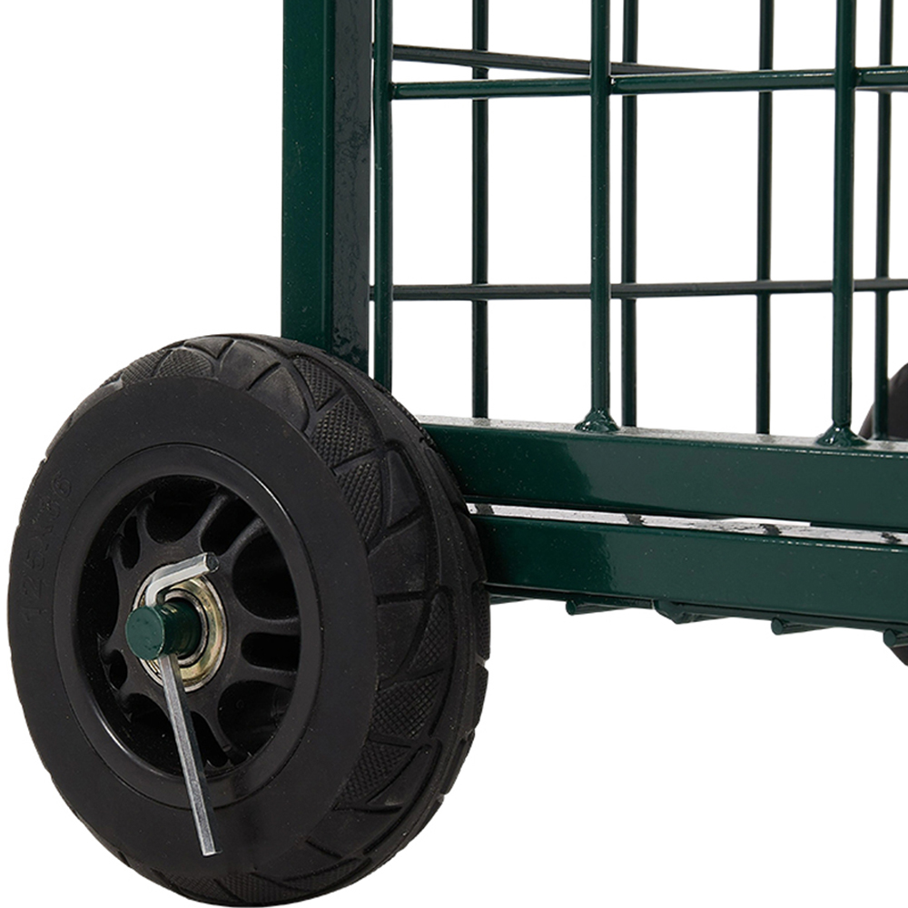 Living and Home Green Garden Work Seat Cart with Storage Image 4