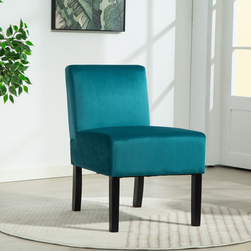 Artemis Home Valina Velvet Fabric Teal Accent Chair Image 6