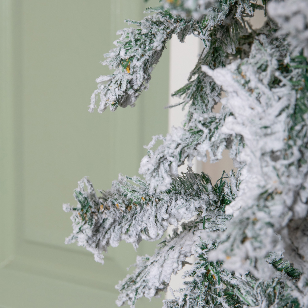 Samuel Alexander Single Door Snow Flocked Christmas Tree Flat Top Arch with 2000 Tips 8ft Image 5