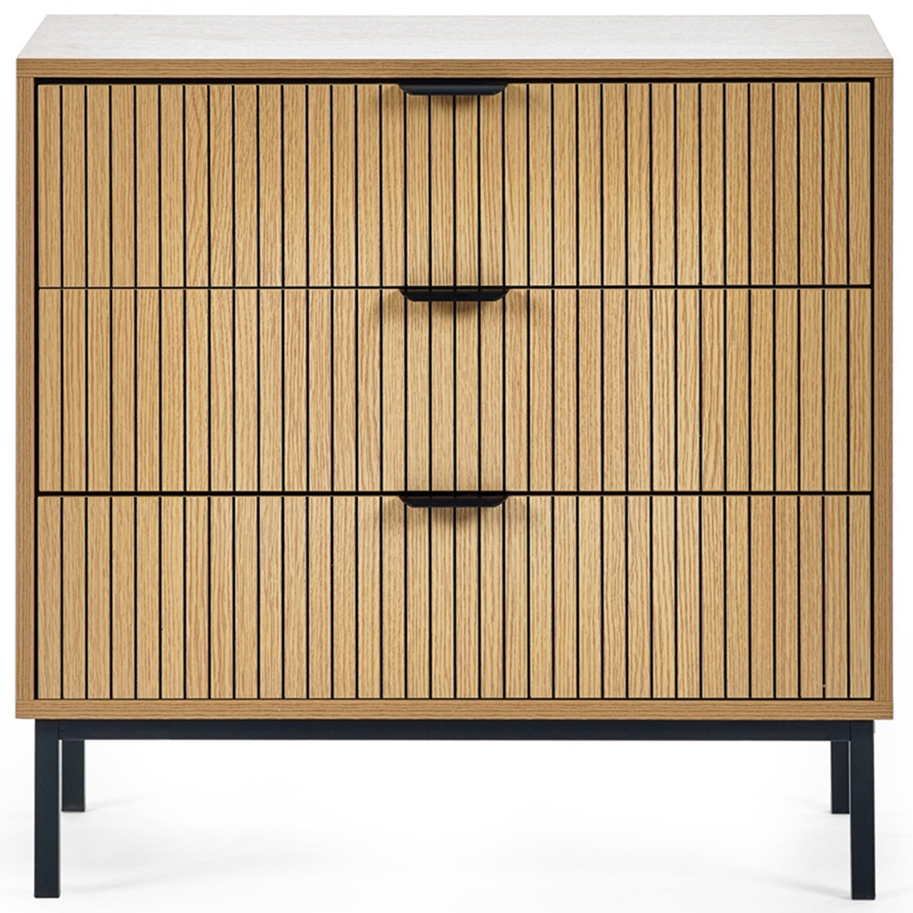 Julian Bowen Sia 3 Drawer Warm Wood Storage Chest Image 3
