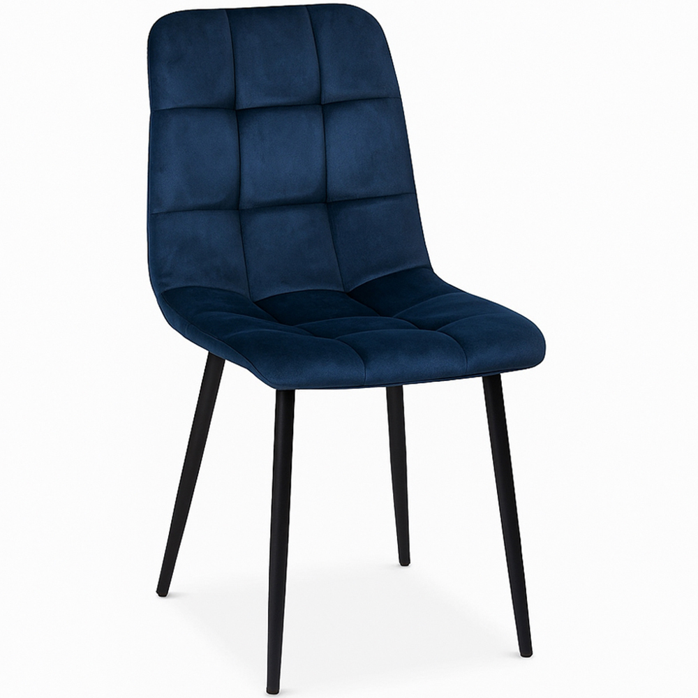 Kosy Koala 4 Seater Velvet Wooden Dining Set Blue Image 2