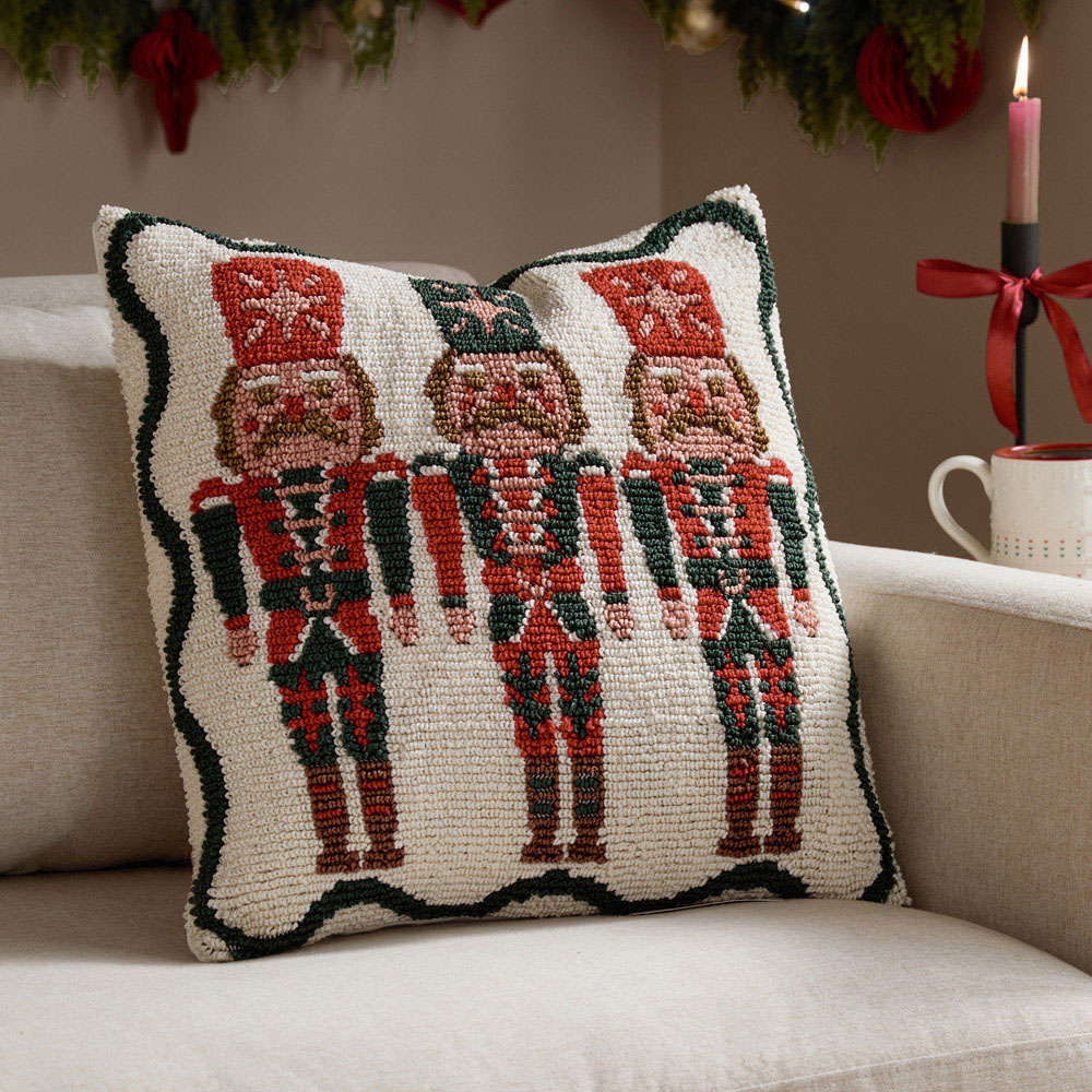 Furn Nutcracker Trio Tufted Cream Cushion 45 x 45cm Image 2
