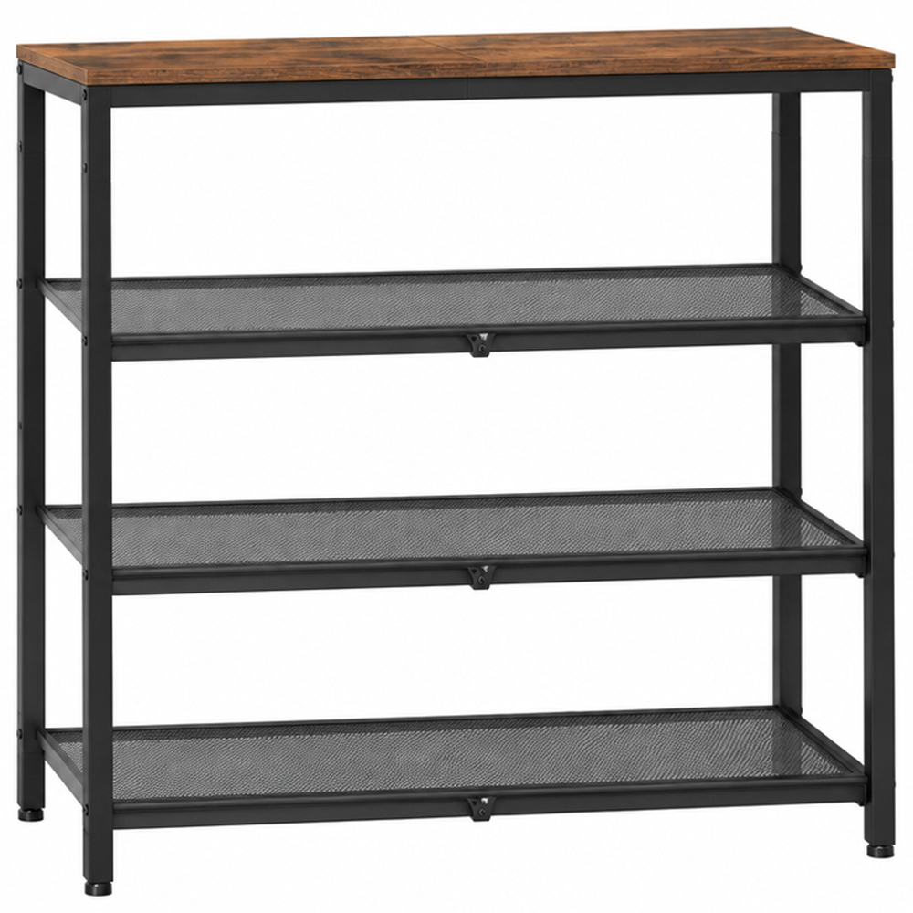 Modcraft 3 Shelf Metal Shoe Rack with Adjustable Mesh Shelves Image 1