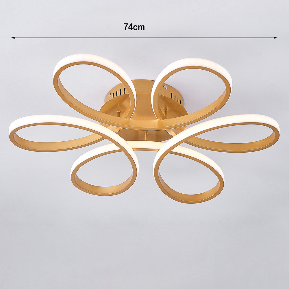 Living and Home Golden Frame Modern LED Ceiling Light Image 9
