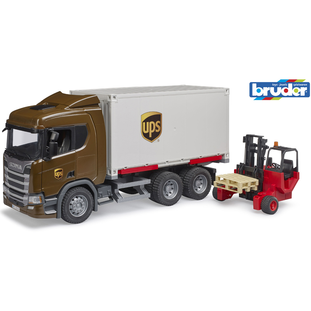 Bruder Scania Super 560R UPS Logistic Truck with Forklift Image 9