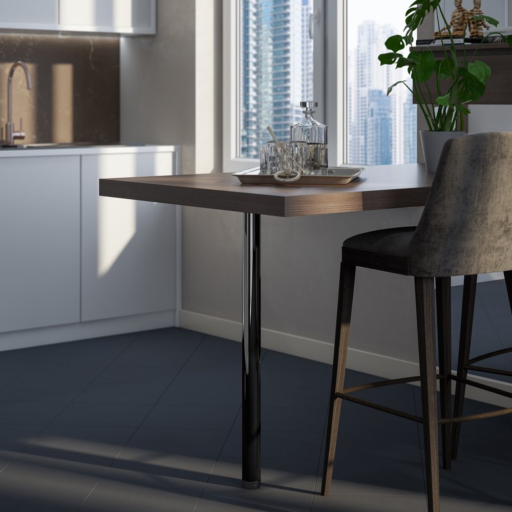Rothley Stainless Steel Gunmetal Grey Table and Worktop Leg Image 3