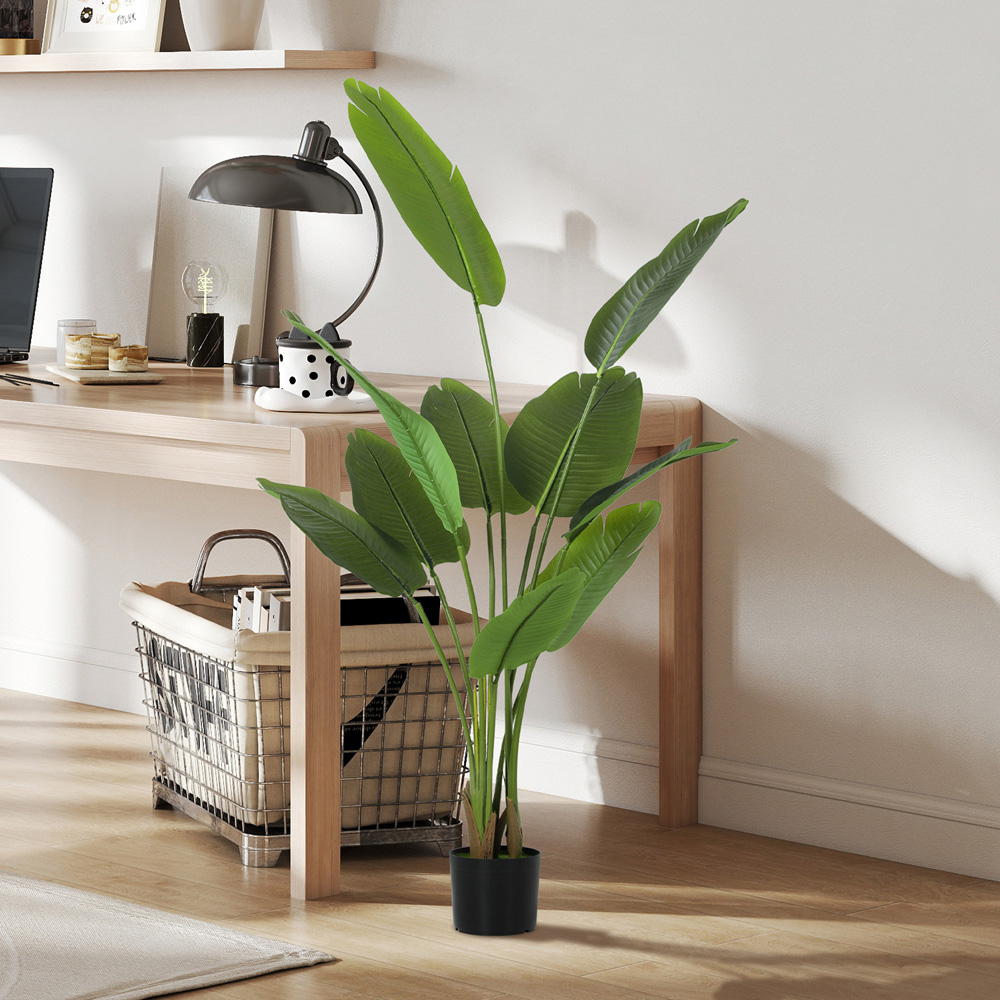 HOMCOM Green Bird of Paradise Artificial Plant Pot with Flocking 160cm Image 3