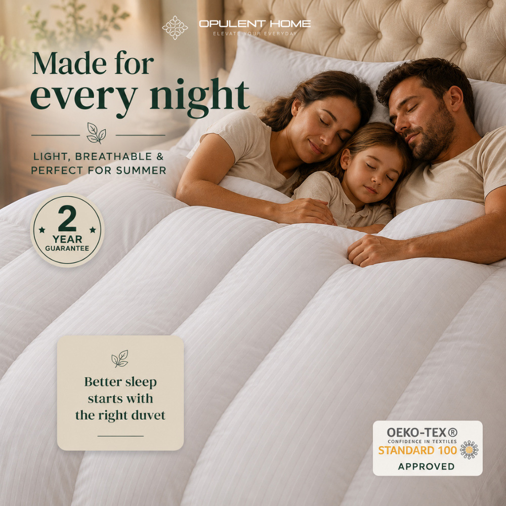 Opulent Home Double White Summer Hollowfibre Duvet 3 Tog Image 5