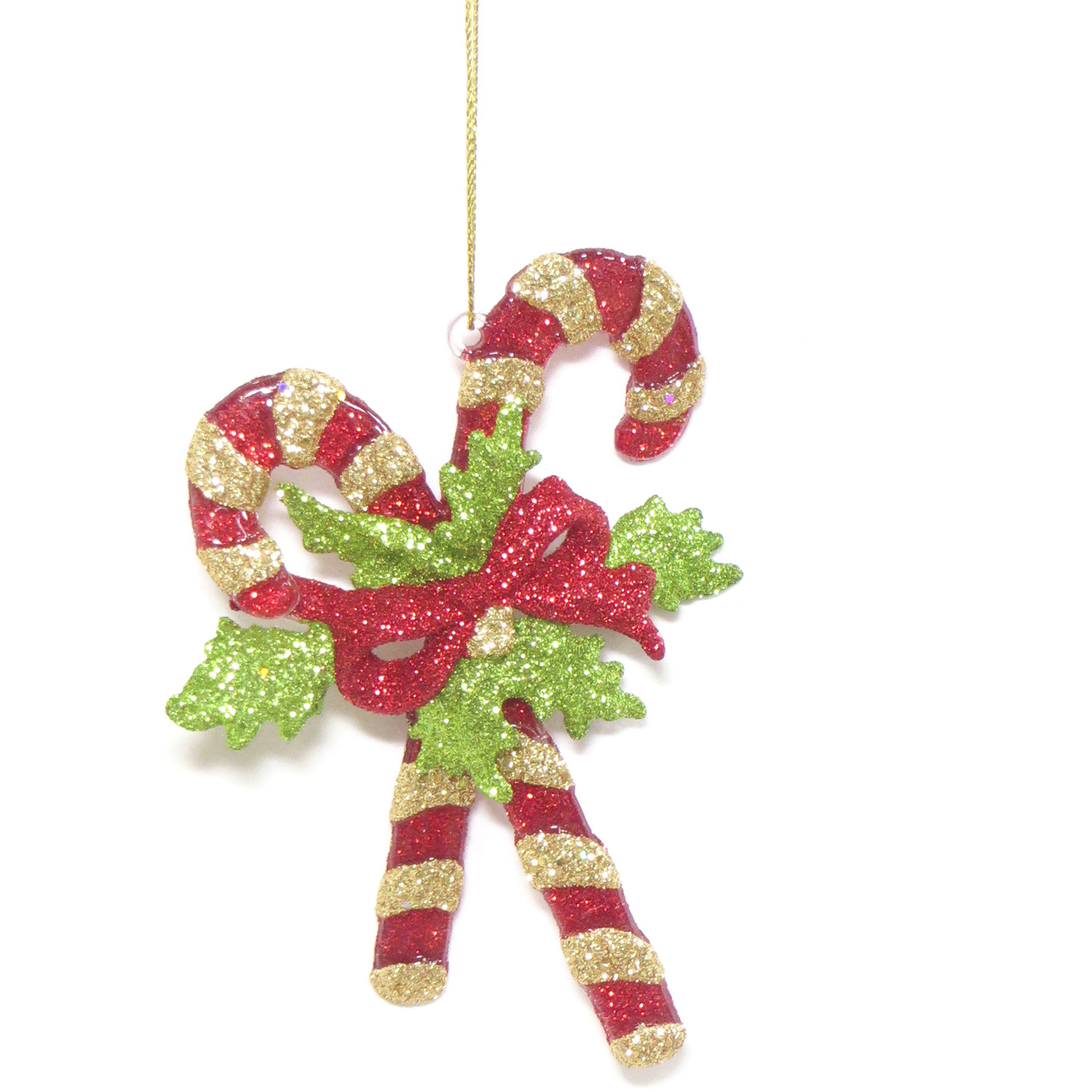 Candy Cane Lane Glitter Candy Cane Bauble Image