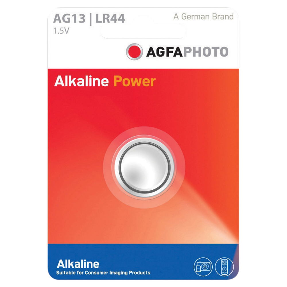 AGFA Photo LR44 A76 Alkaline Power Coin Battery Image