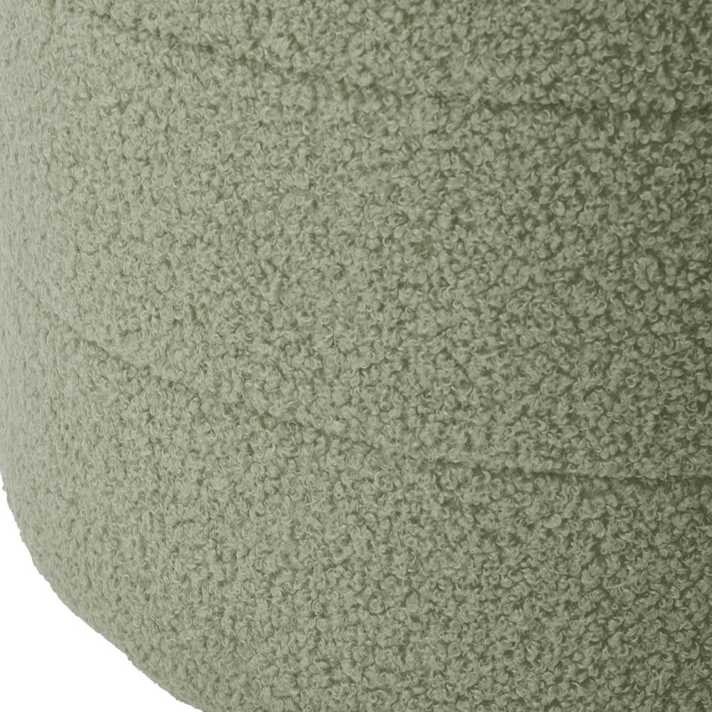 Living and Home Muted Green Teddy Fleece Tub Design Round Footstool Image 6