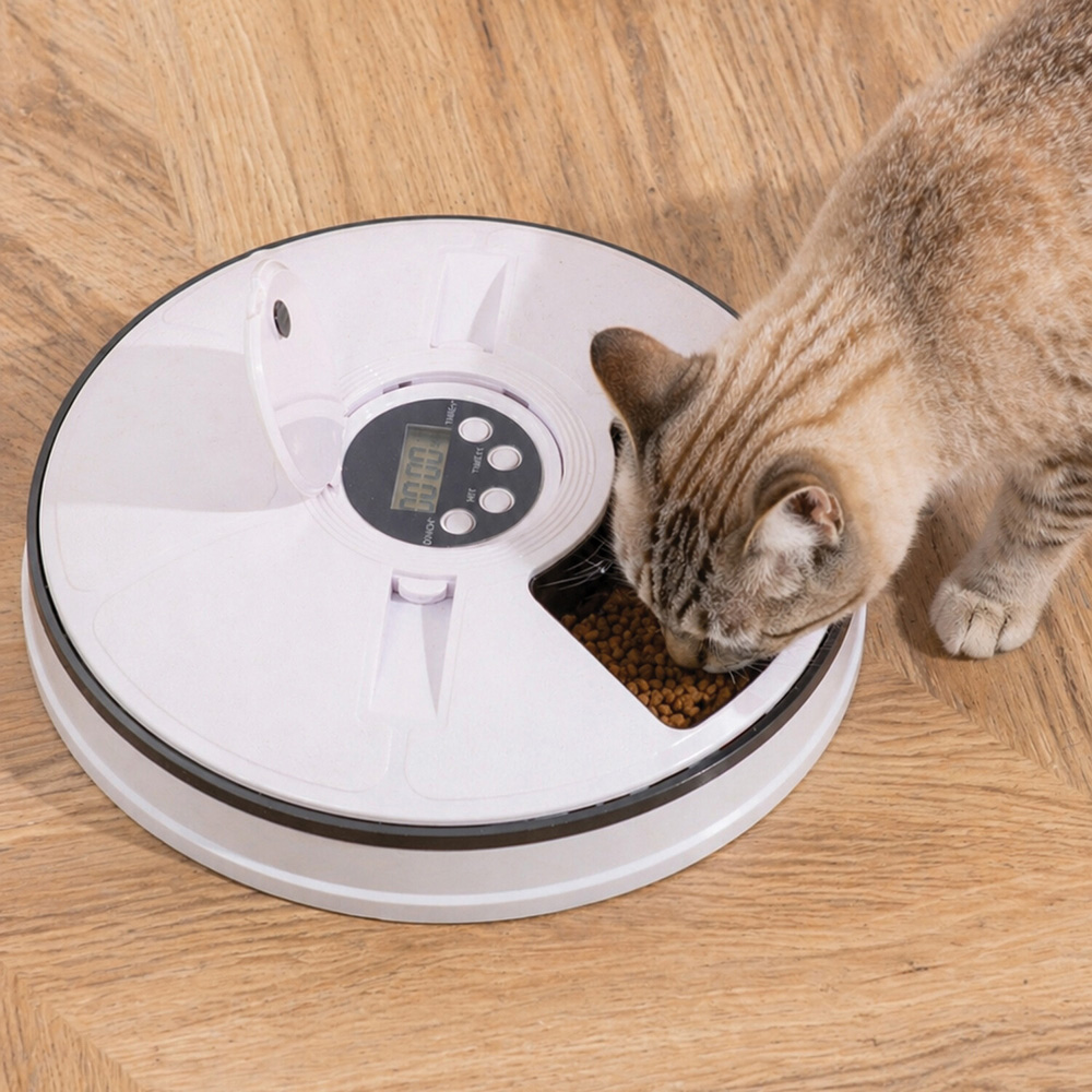 Round Automatic Pet Feeder White Image 2
