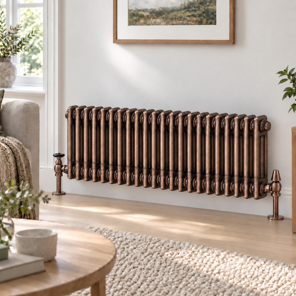 Go Bathrooms Clarence Antique Copper 3 Column 22 Section Radiator 400 x 1010mm Image 2