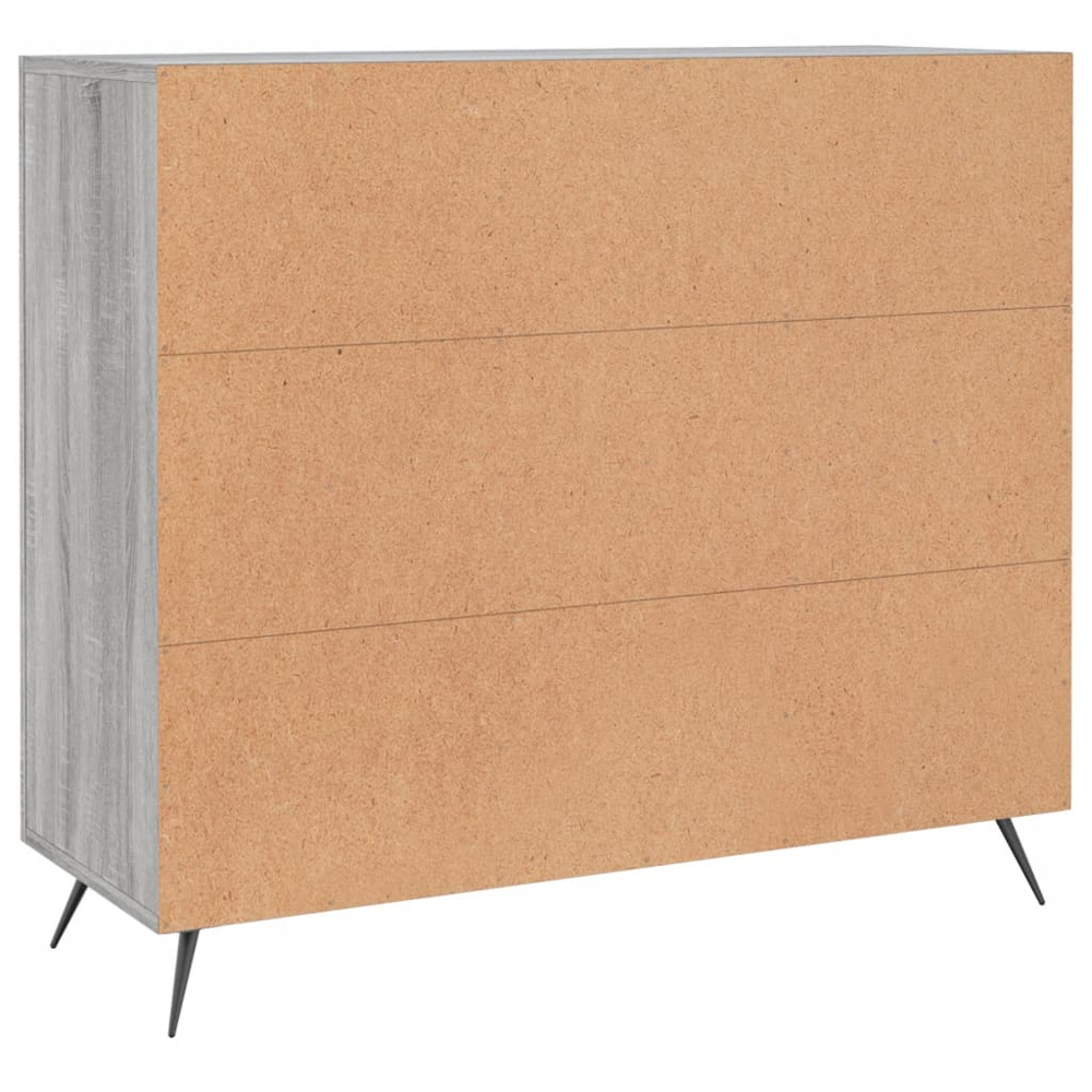 vidaXL 3 Door Grey Sonoma Wooden Sideboard Image 8