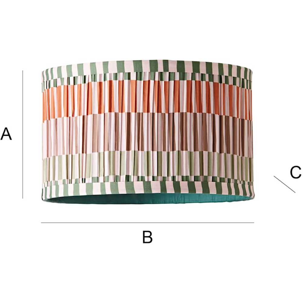 ValueLights Rae Natural Stripe Pleated Small Ceiling Drum Lamp Shade Image 7
