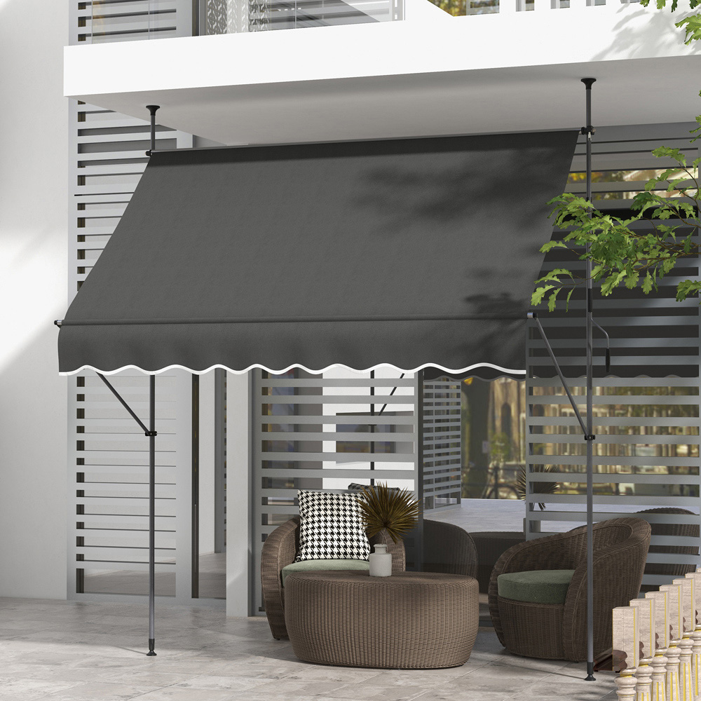 Outsunny Dark Grey Retractable Awning 2.5 x 1.2m Image 4