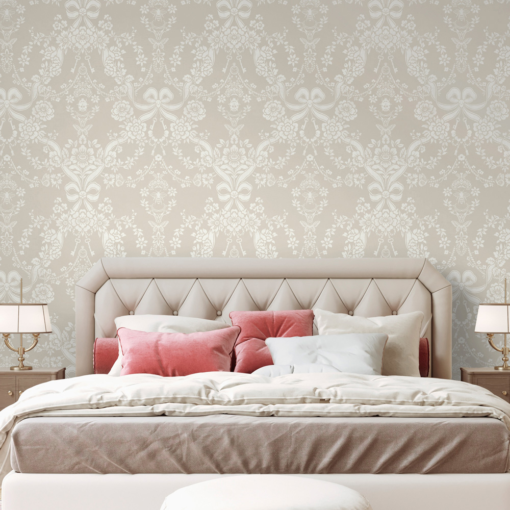 Holden Decor Bow Damask Taupe Wallpaper Image 3