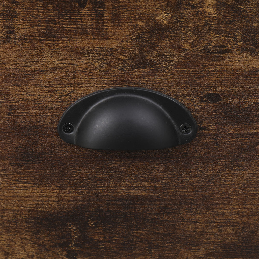 FurnitureHMD 5 Drawer Brown and Black Industrial Wooden Chest of Drawers Image 6