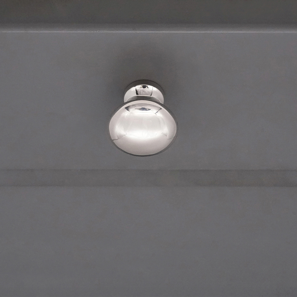 Spira Brass Mushroom Polished Nickel Small 25mm Cupboard Knob Image 2