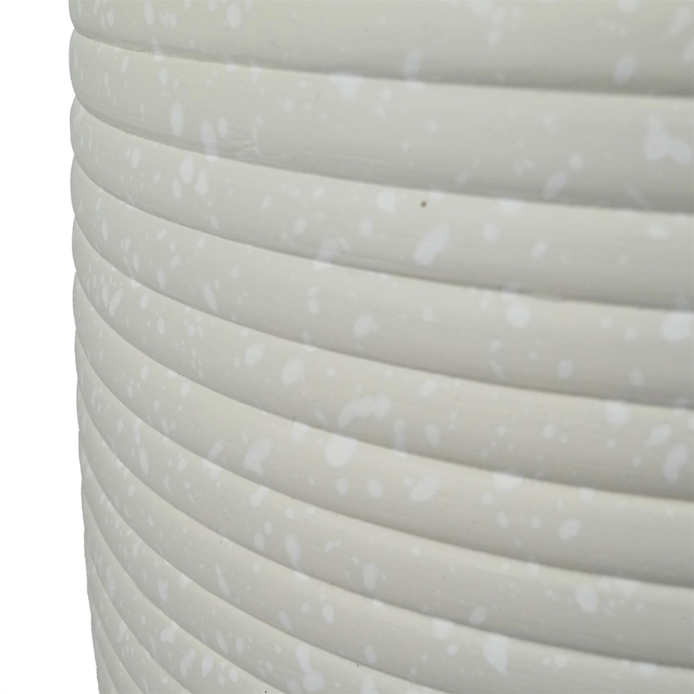 Leaf Mikos White Ridged Composite Planter 41 x 30cm Image 3