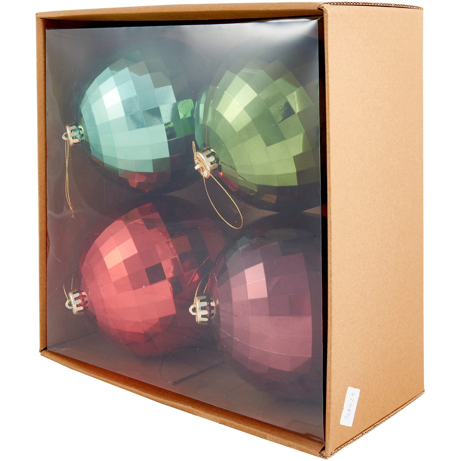 Pack of 4 Colourful Disco Ball Christmas Decorations Image 3