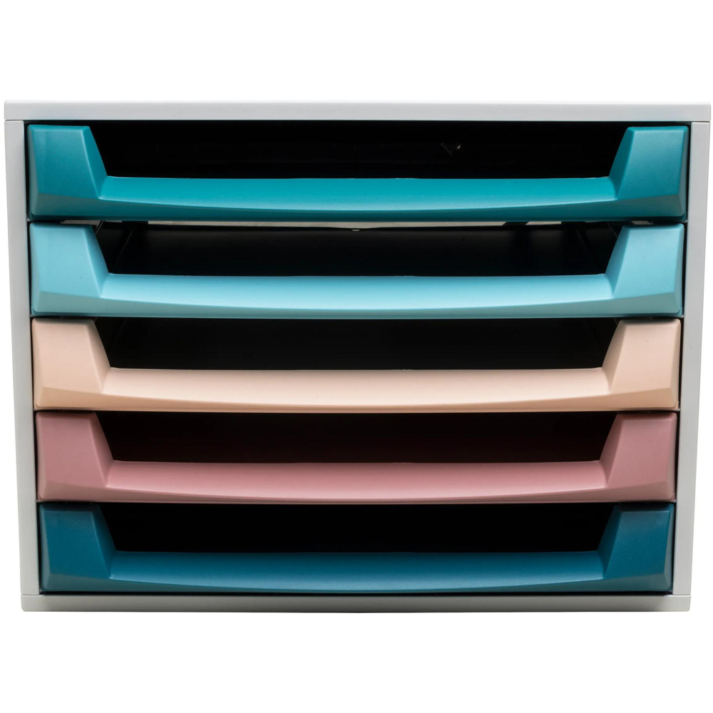 Exacompta Skandi 5 Drawer Multicolour Open Box Filing Unit Image 3