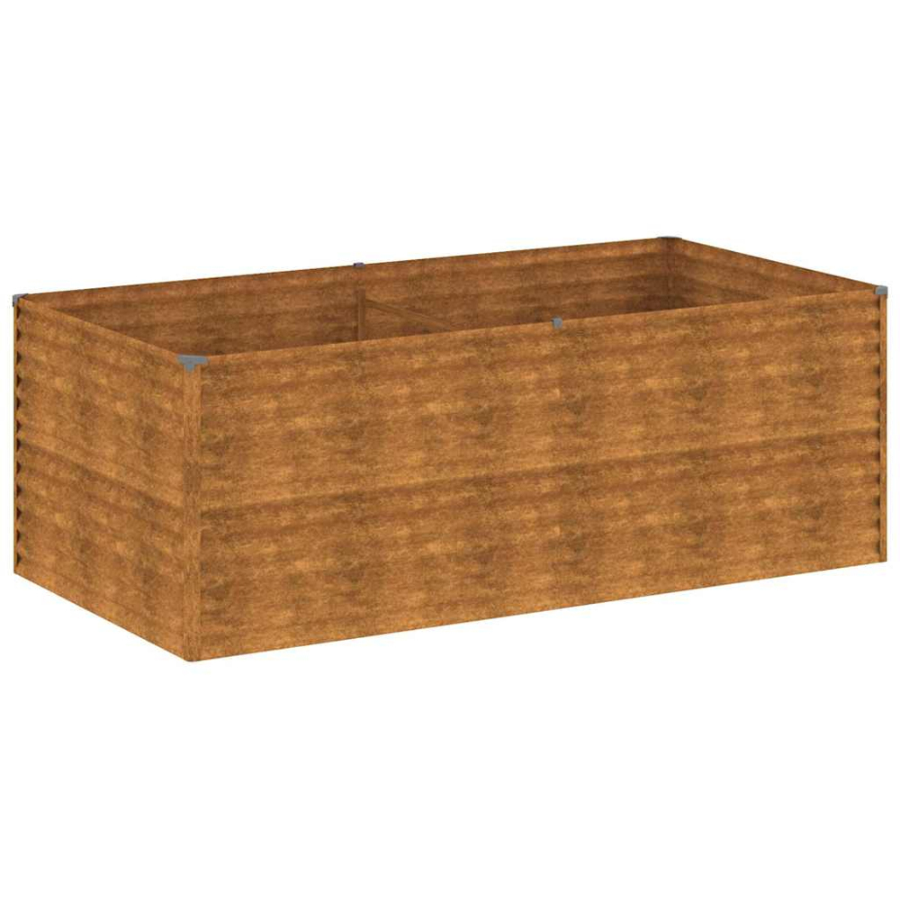 vidaXL Brown Corten Steel Raised Garden Bed 69 x 196 x 100cm Image 1
