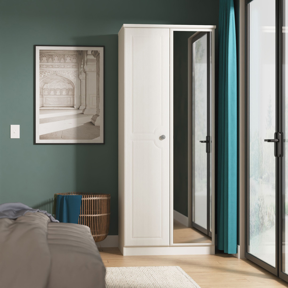 Crowndale Pembroke 2 Door Grey Ash Mirror Wardrobe Ready Assembled Image 7
