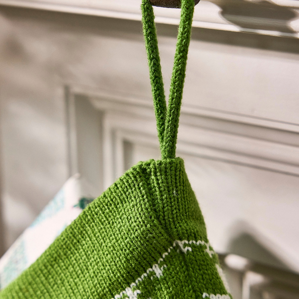 Dibor Green Santa Hats Chunky Knit Christmas Stocking Image 5