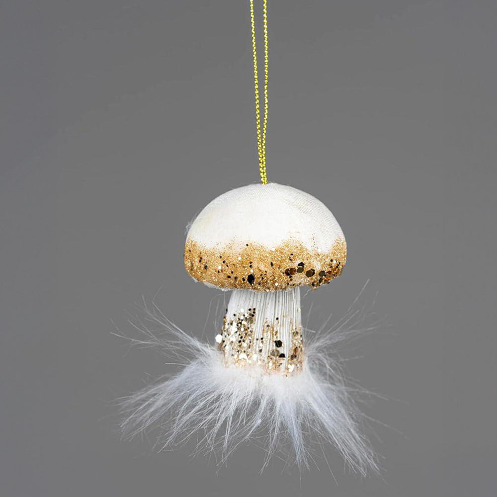 Shatchi White Mushroom Ornament 3 Pack Image 2